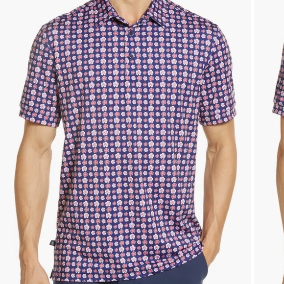 Mizzen+Main Versa Floral Performance Golf Polo - Picture 1 of 7